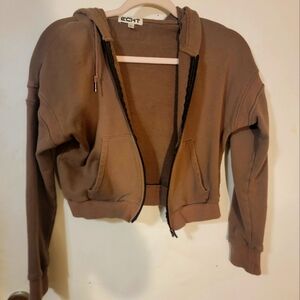 Zip up cropped hoodie